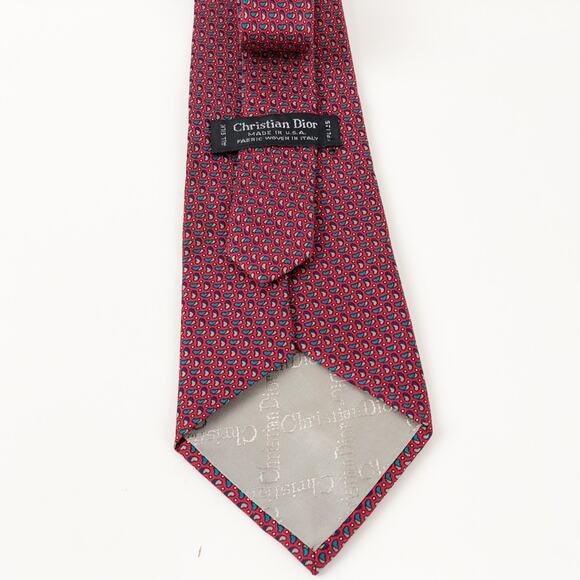 Christian Dior 100%‎ Silk Red Tie - Picture 6 of 8
